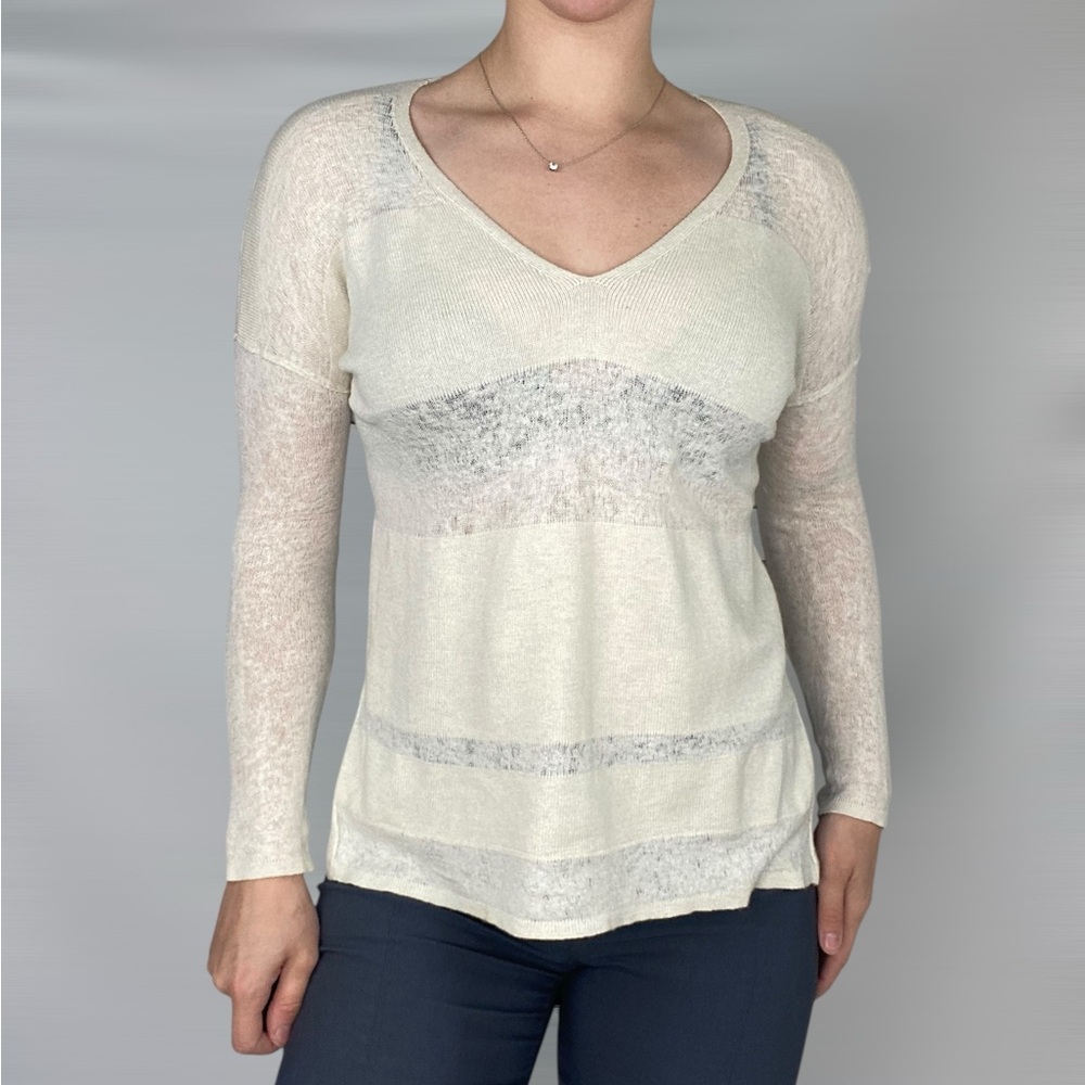 BABATON‎ Aritzia Wool V Neck Long Sleeve Sweater Lightweight Stretch